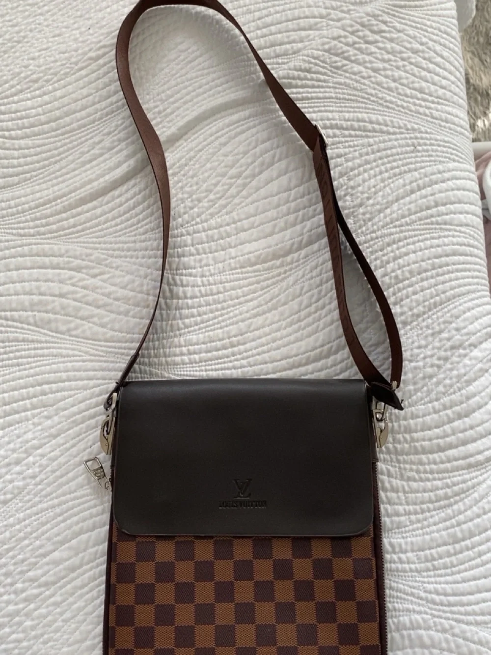 Louis Vuitton Dark Brown & Checker Canvas Messenger Bag